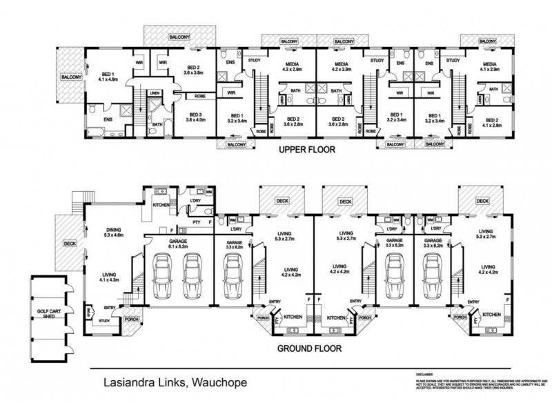 2 and 3/107 Cameron Street, Wauchope NSW 2446 Floorplan