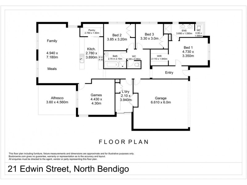 21 Edwin Street, North Bendigo VIC 3550 Floorplan