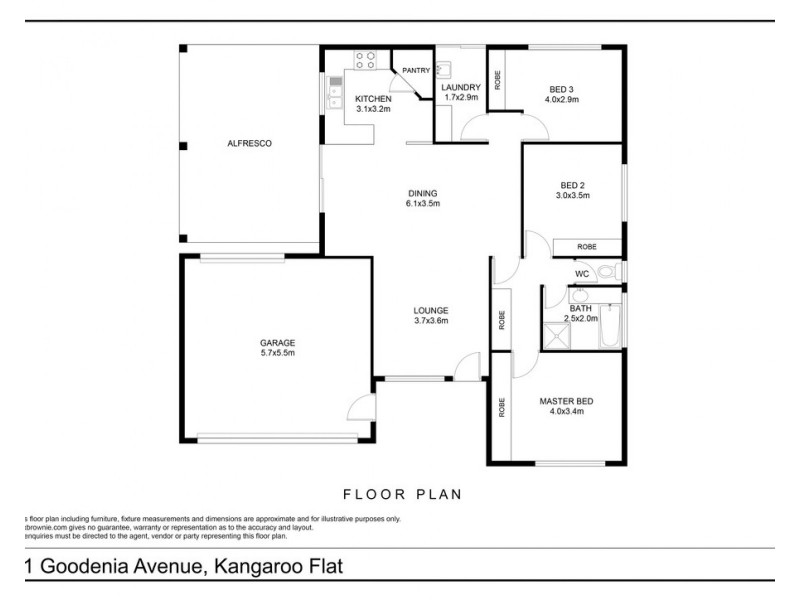 11 Goodenia Avenue, Kangaroo Flat VIC 3555 Floorplan