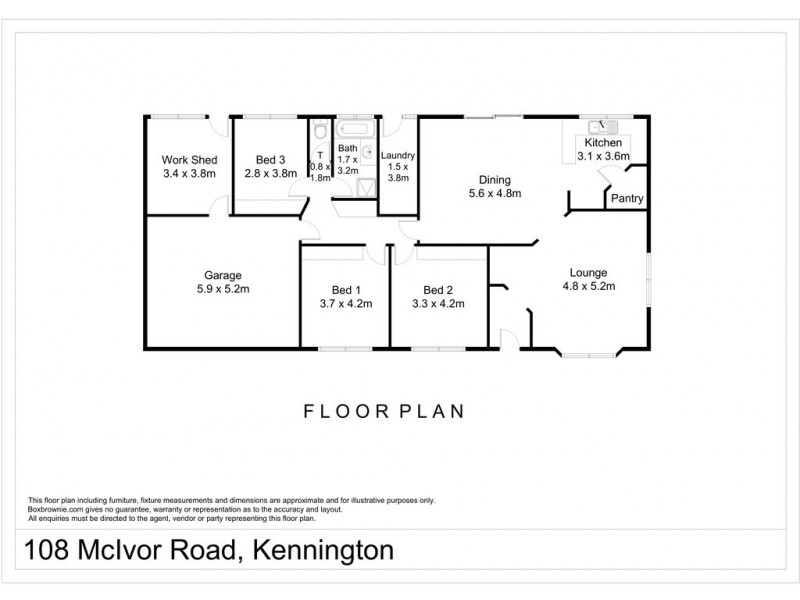 108 McIvor Road, Kennington VIC 3550 Floorplan