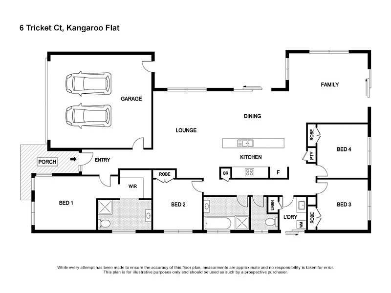 6 Trickett Ct, Kangaroo Flat VIC 3555 Floorplan