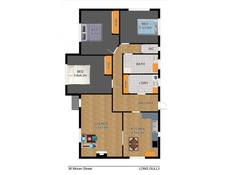 36 Moran Street, North Bendigo VIC 3550 Floorplan