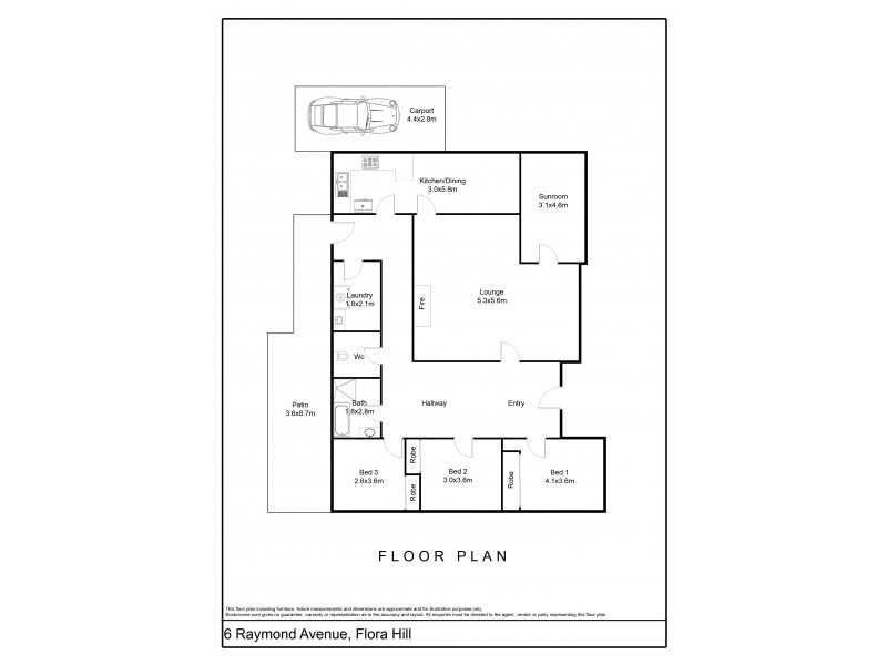 6 Raymond Avenue, Flora Hill VIC 3550 Floorplan