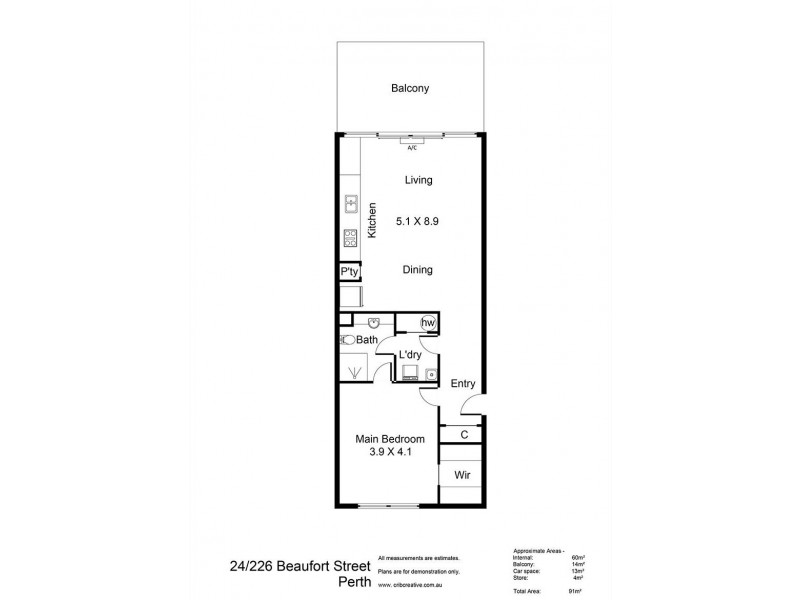 24/226 Beaufort Street, Perth WA 6000 Floorplan