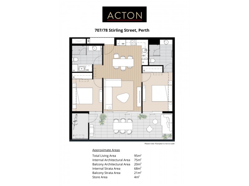 707/78 Stirling Street, Perth WA 6000 Floorplan