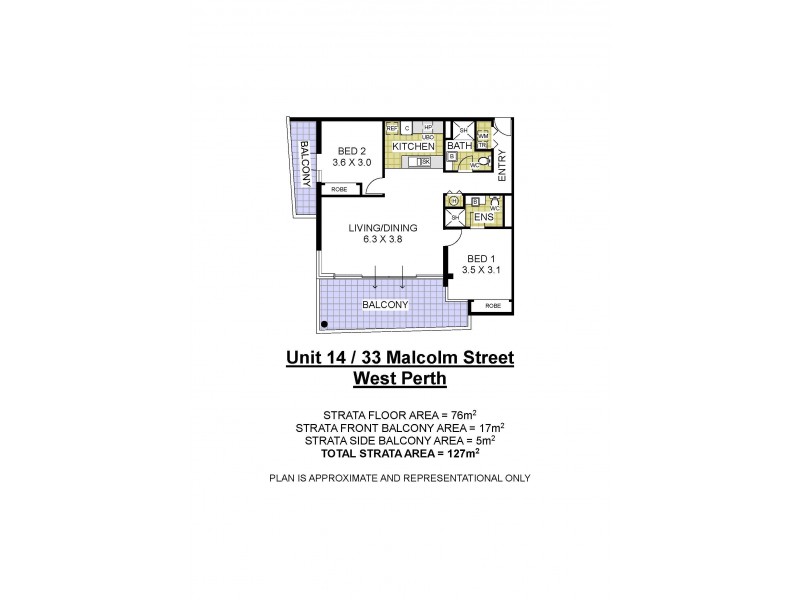 14/33 Malcolm Street, West Perth WA 6005 Floorplan