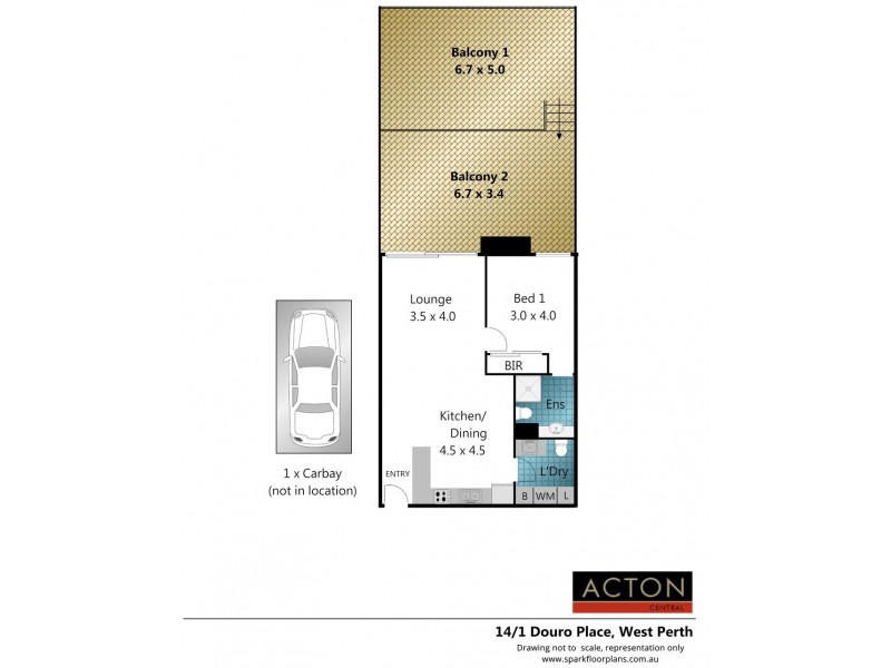 14/1 Douro Place, West Perth WA 6005 Floorplan