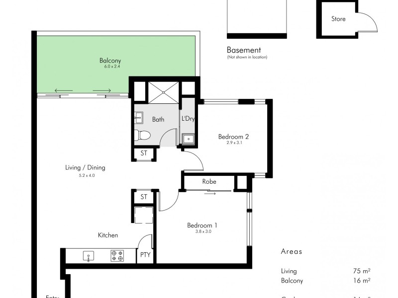 5D/1303 Hay Street, West Perth WA 6005 Floorplan