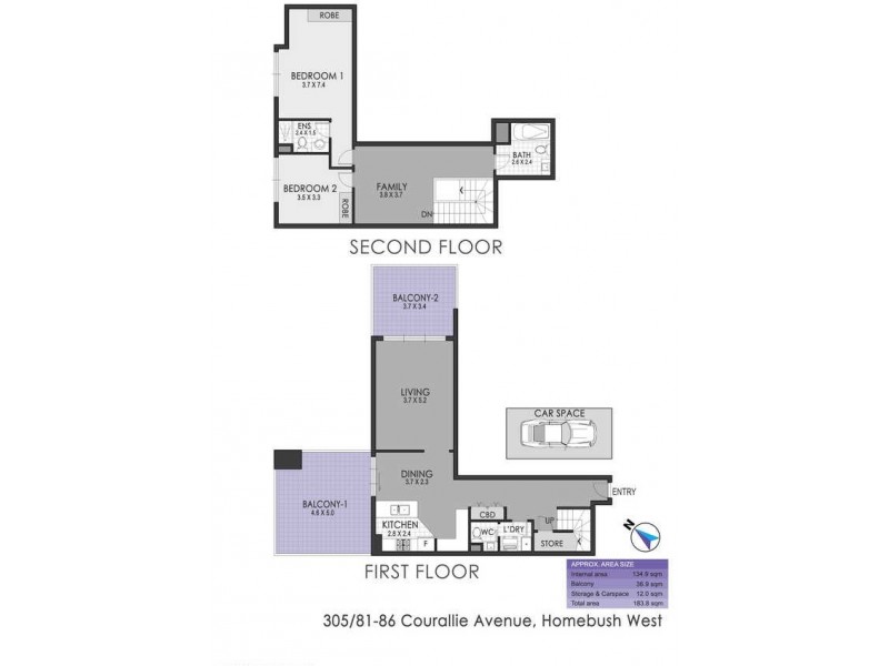 305 / 81-86 COURALLIE AVENUE, Homebush West NSW 2140 Floorplan