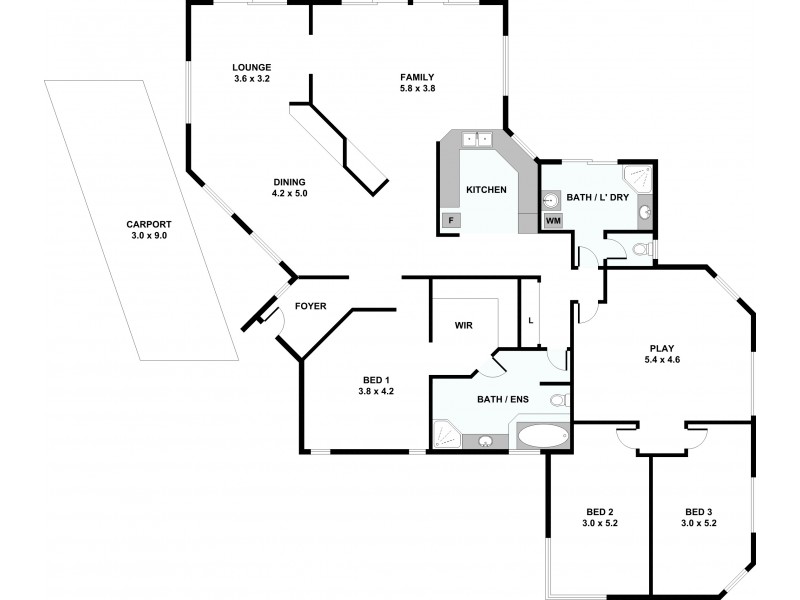 1 August Court, Bull Creek WA 6149 Floorplan