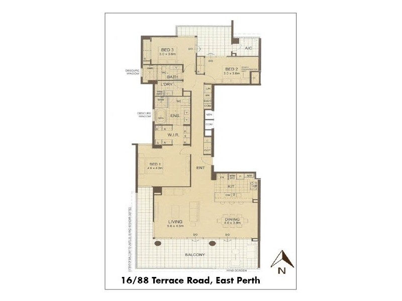 16/88 Terrace Road, East Perth WA 6004 Floorplan
