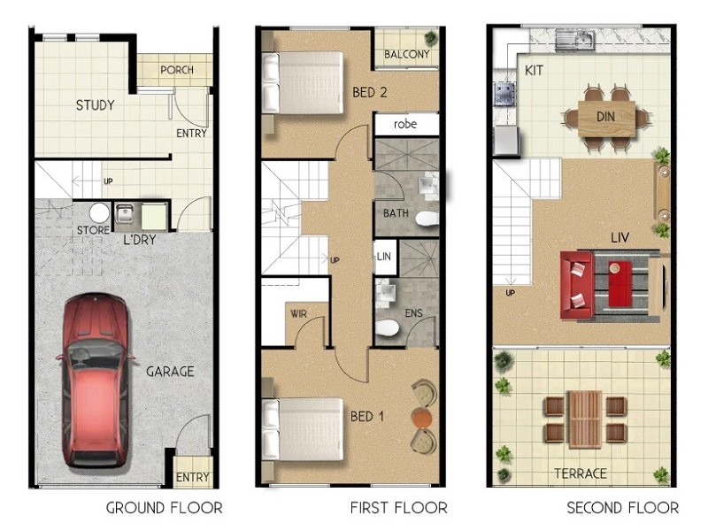 Unit 6 / 138 Springfield Lakes Boulevade, Promenade Falls, Springfield Lakes QLD 4300 Floorplan