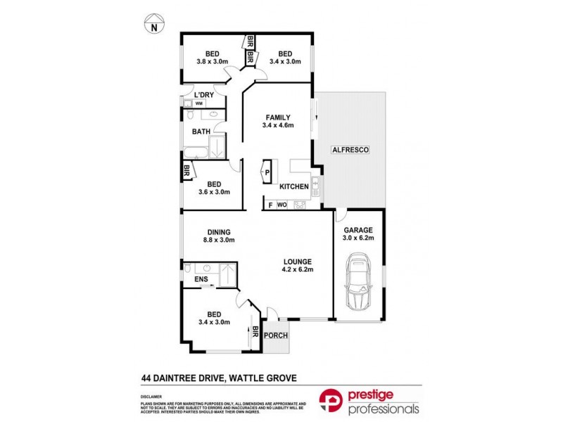 44 Daintree Drive, Wattle Grove NSW 2173 Floorplan