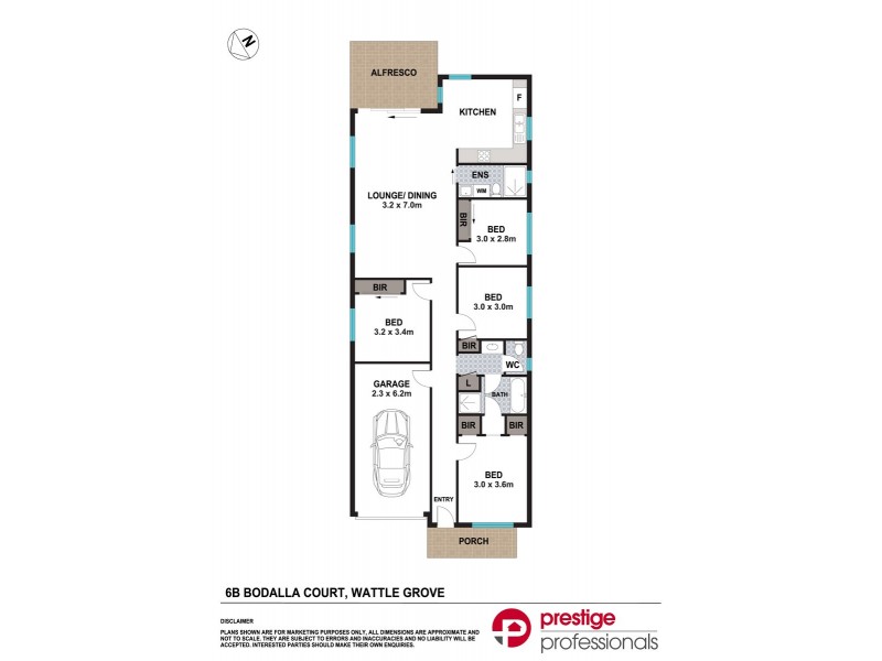 6B Bodalla Court, Wattle Grove NSW 2173 Floorplan