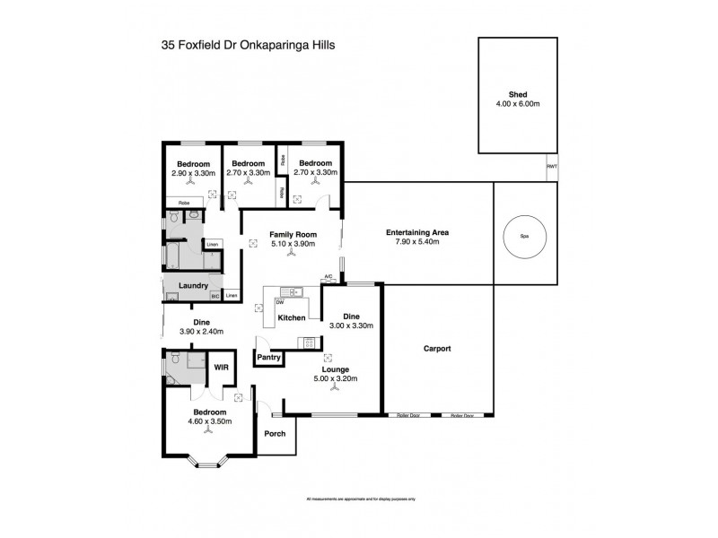 35 Foxfield Drive, Onkaparinga Hills SA 5163 Floorplan