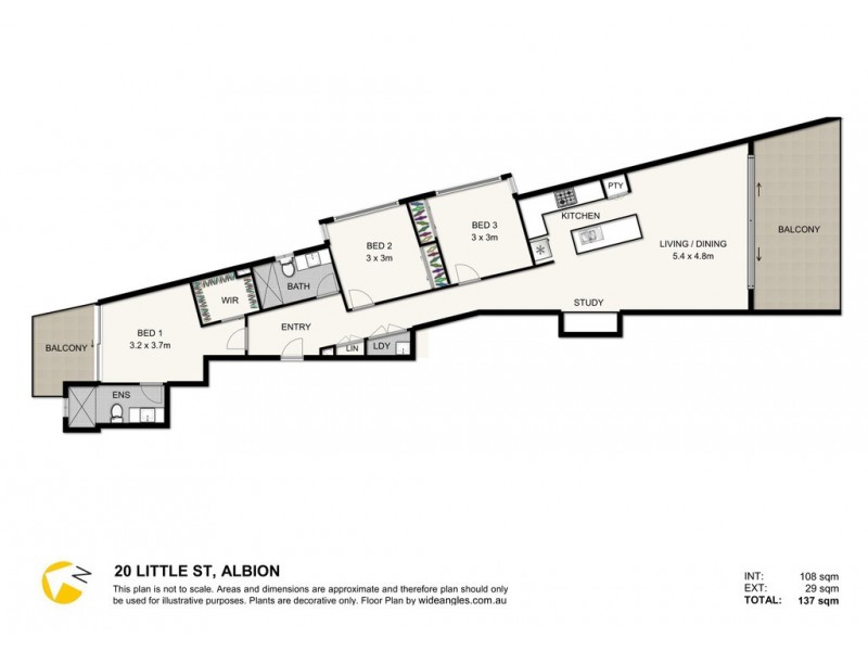 1/20 Little Street, Albion QLD 4010 Floorplan