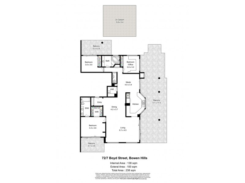 72/7 Boyd Street, Bowen Hills QLD 4006 Floorplan