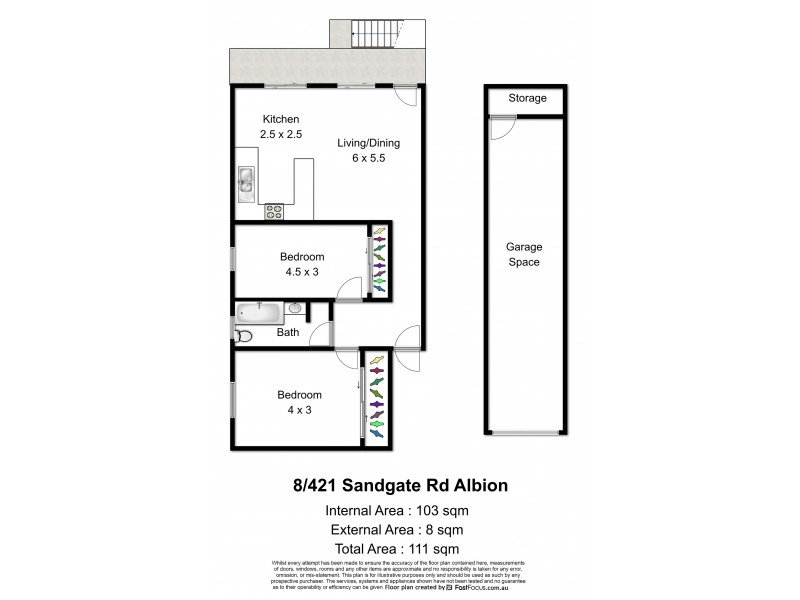 8/421 Sandgate Road, Albion QLD 4010 Floorplan