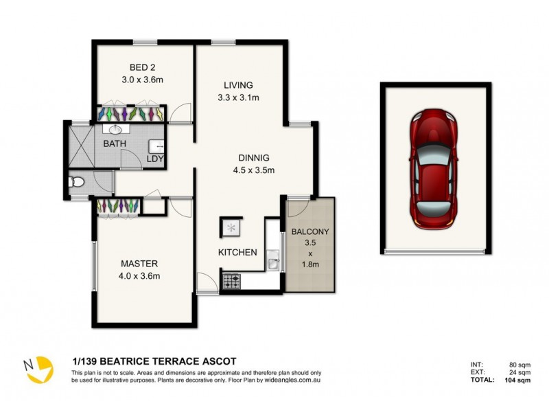 1/139 Beatrice Terrace, Ascot QLD 4007 Floorplan