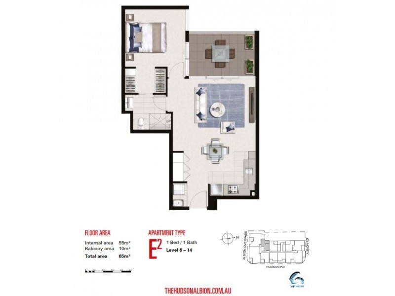1 Bed at 54 Hudson Road, Albion QLD 4010 Floorplan