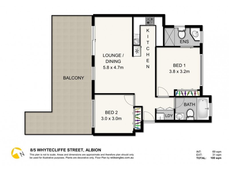 8/5 Whytecliffe Street, Albion QLD 4010 Floorplan
