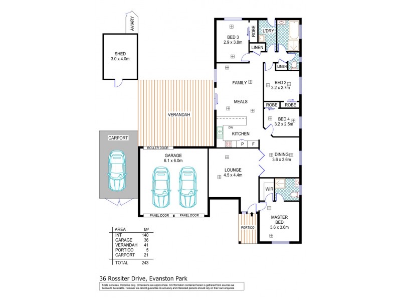 36 Rossiter Drive, Evanston Park SA 5116 Floorplan