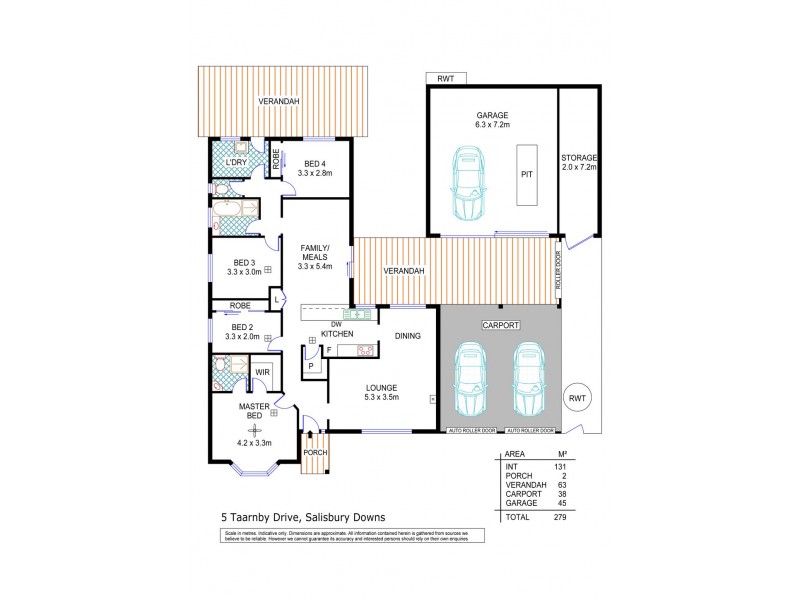 5 Taarnby Drive, Salisbury Downs SA 5108 Floorplan