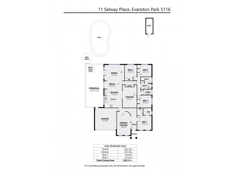11 Selway Place, Evanston Park SA 5116 Floorplan