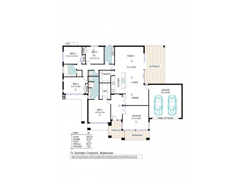 71 Swinden Crescent, Blakeview SA 5114 Floorplan