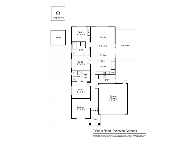 9 Sears Road, Evanston Gardens SA 5116 Floorplan
