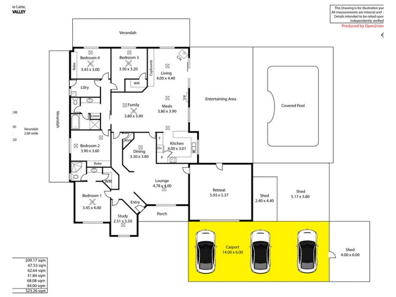 185 Cockatoo Lane, Cockatoo Valley SA 5351 Floorplan