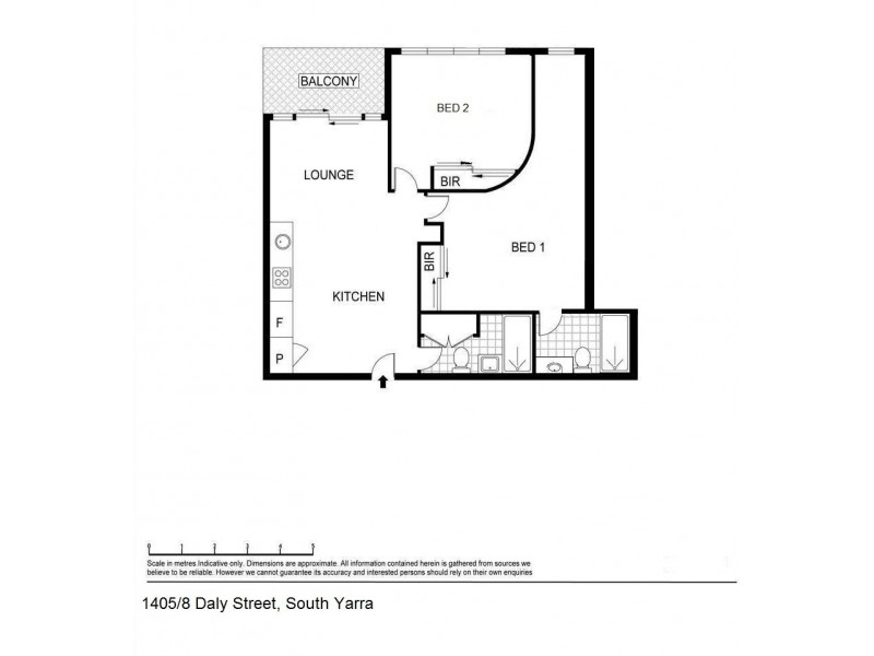 1405/8 Daly Street, South Yarra VIC 3141 Floorplan