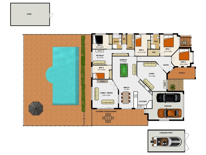 34 Cardwell St, Forest Lake QLD 4078 Floorplan