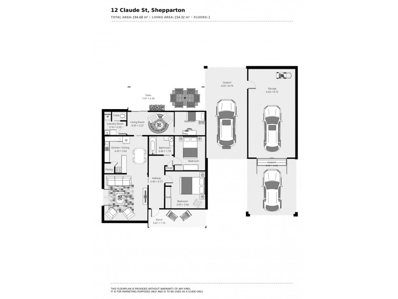 12 Claude Street, Shepparton VIC 3630 Floorplan