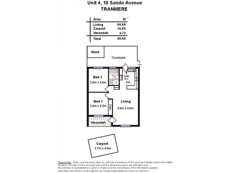 4/18 Sando Ave, Tranmere SA 5073 Floorplan