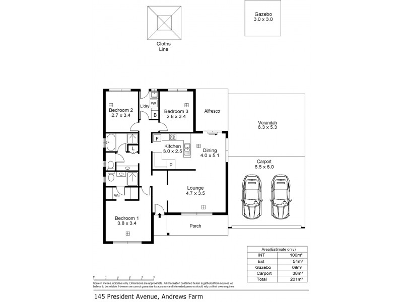 145 President Avenue, Andrews Farm SA 5114 Floorplan