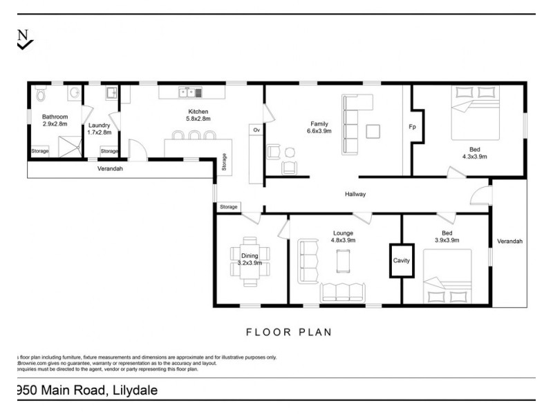1950 Main Road, Lilydale TAS 7268 Floorplan