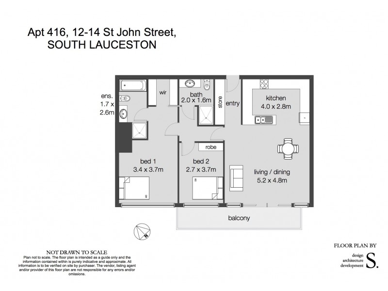 416/12-14 St John Street, Launceston TAS 7250 Floorplan