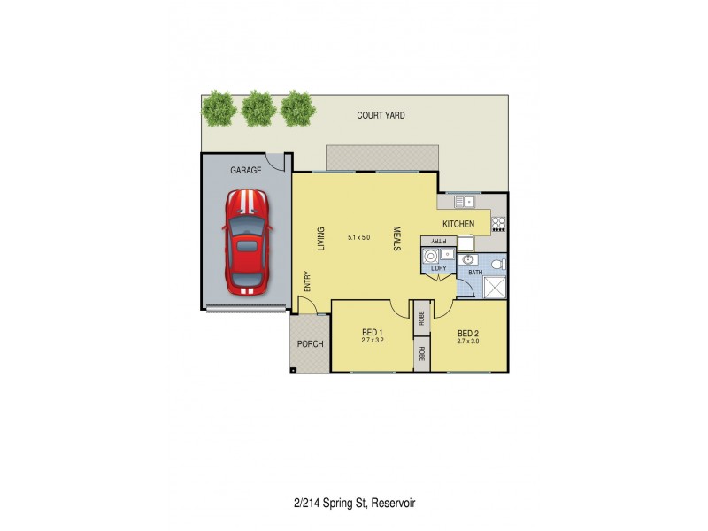 2/214 Spring Street, Reservoir VIC 3073 Floorplan
