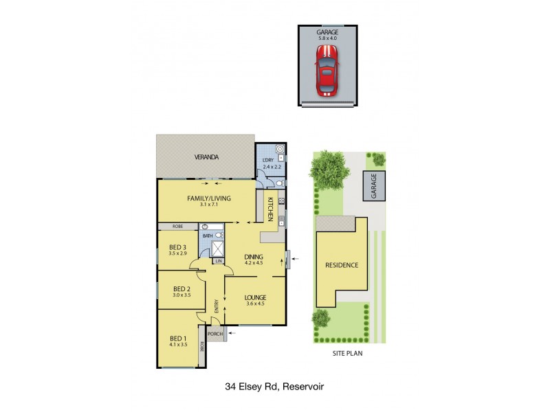 34 Elsey Road, Reservoir VIC 3073 Floorplan