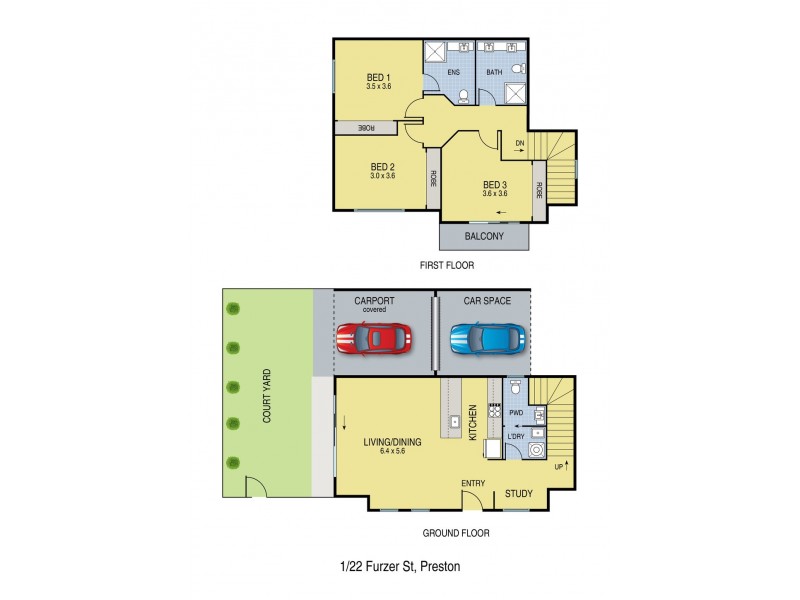 1/22 Furzer Street, Preston VIC 3072 Floorplan