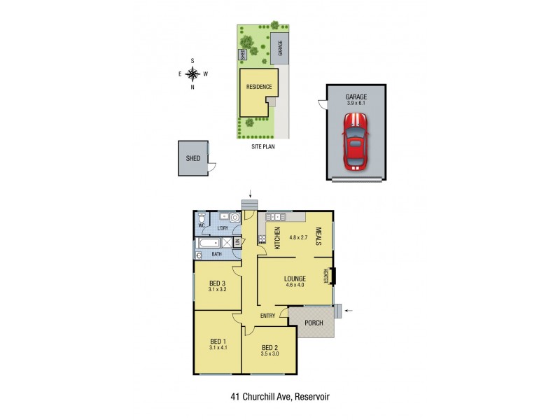 41 Churchill Avenue, Reservoir VIC 3073 Floorplan