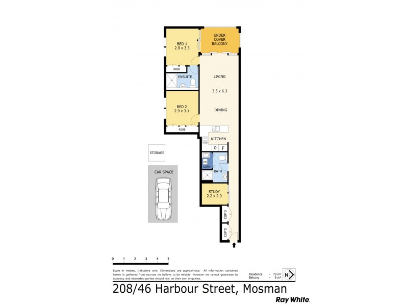 208/46 Harbour Street, Mosman NSW 2088 Floorplan