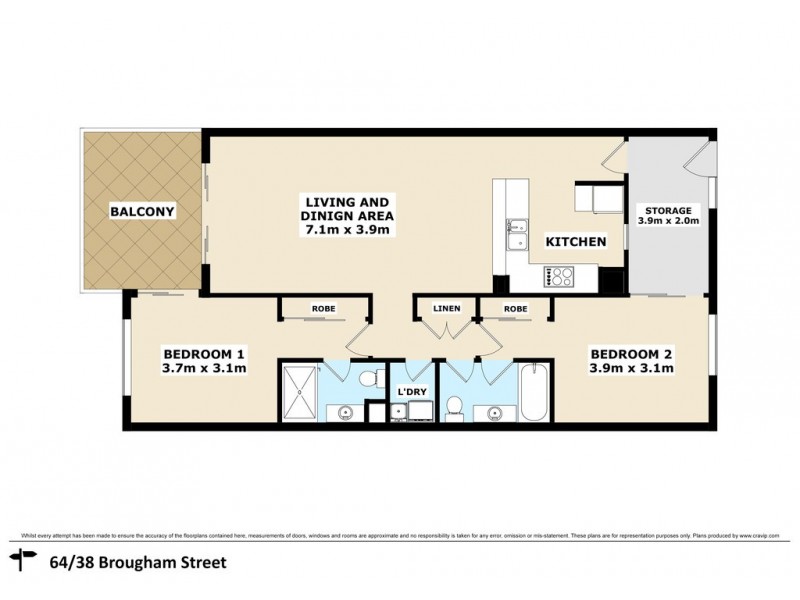 64/38 Brougham Street, Fairfield QLD 4103 Floorplan