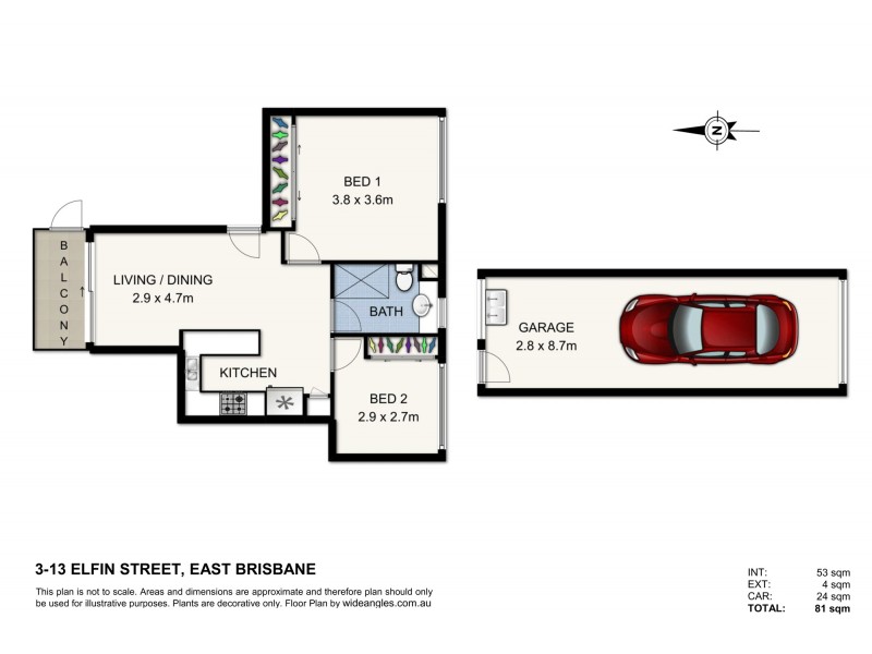 3/13 Elfin Street, East Brisbane QLD 4169 Floorplan