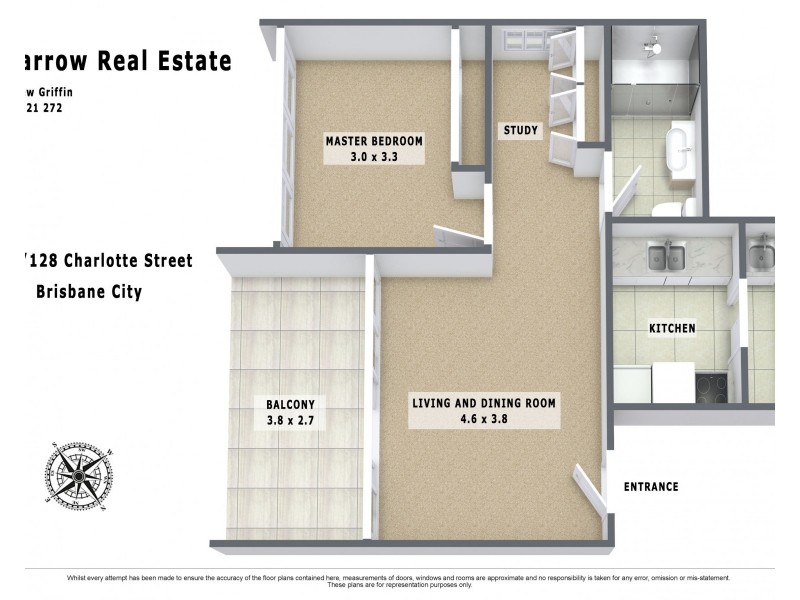 1709/128 Charlotte Street, Brisbane City QLD 4000 Floorplan