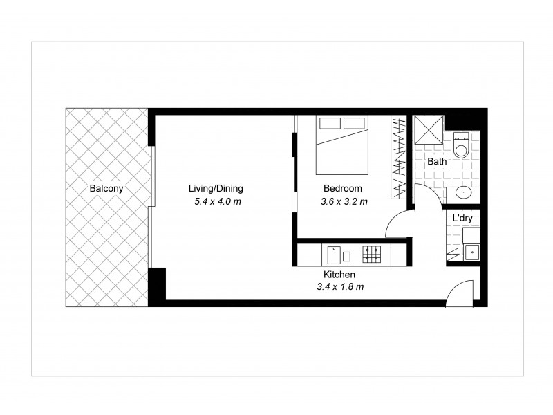 809/152 Grote Street, Adelaide SA 5000 Floorplan