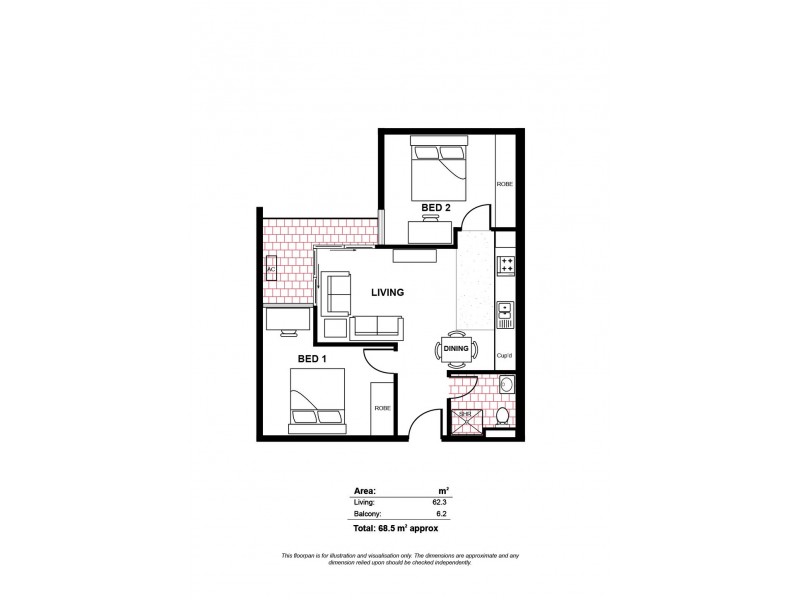 1004/15 synagogue place, Adelaide SA 5000 Floorplan
