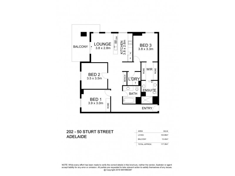 202/50 Sturt Street, Adelaide SA 5000 Floorplan