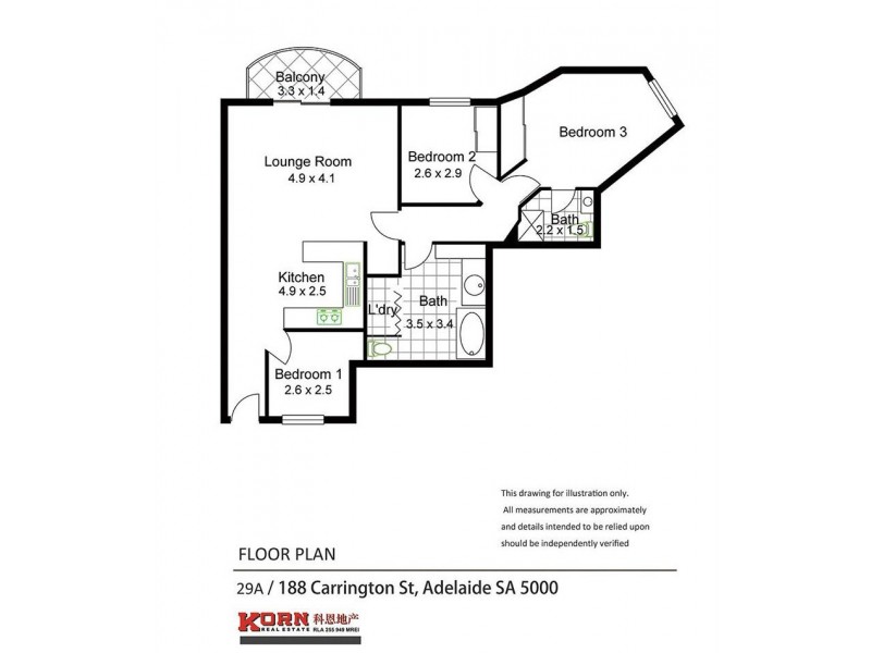29A/188 Carrington St, Adelaide SA 5000 Floorplan